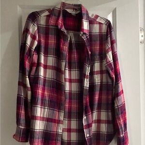 Old Navy Red and Pink Plaid Shirt